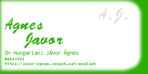 agnes javor business card